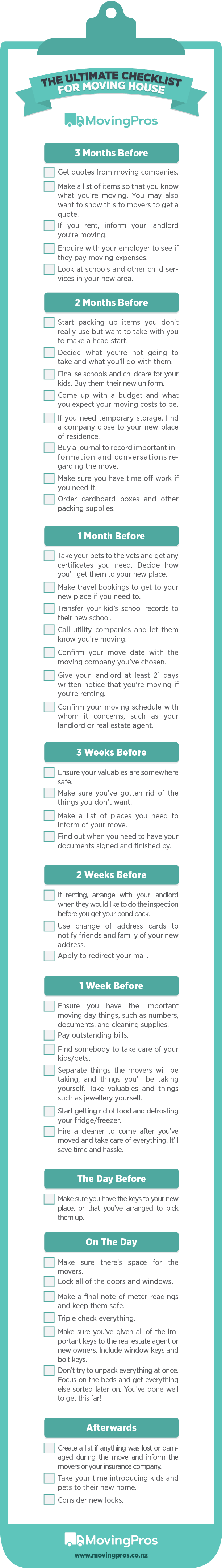 Moving House Checklist Infographic