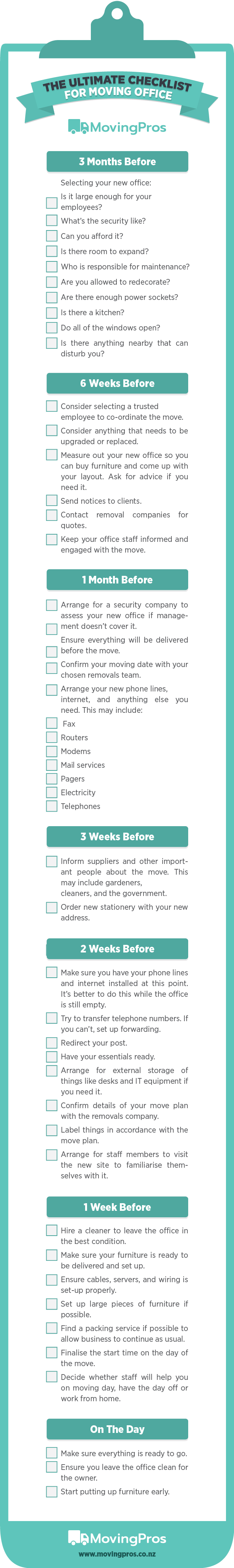 Moving Office Checklist Infographic
